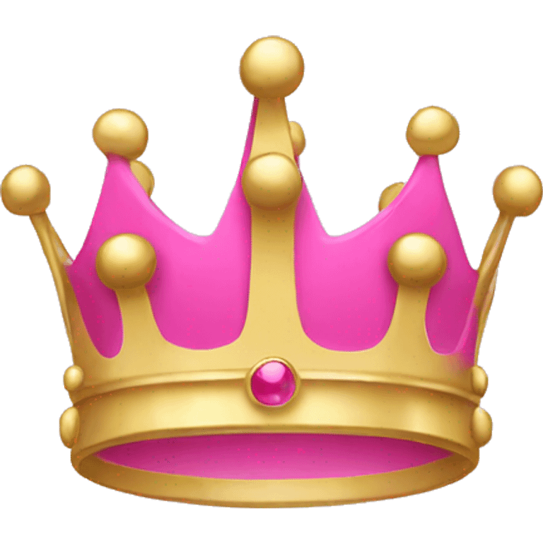 Pink and gold crown emoji