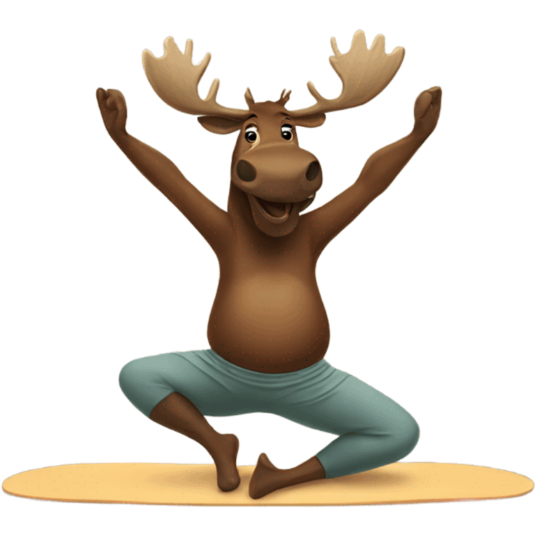 Moose doing yoga emoji