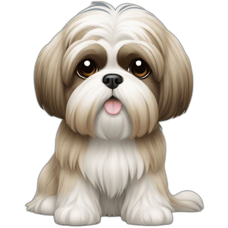 Dog Shih Tzu with long wool full-body emoji