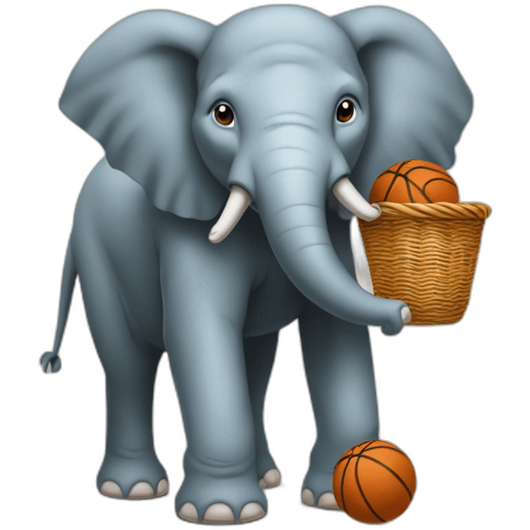 Éléphant qui fait du basket emoji