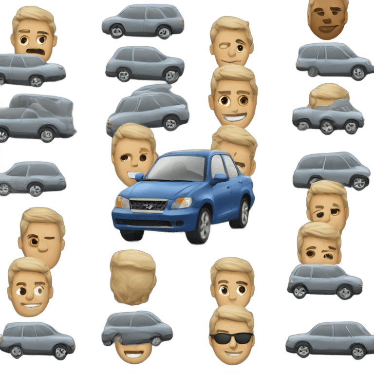 A guy driving cars emoji