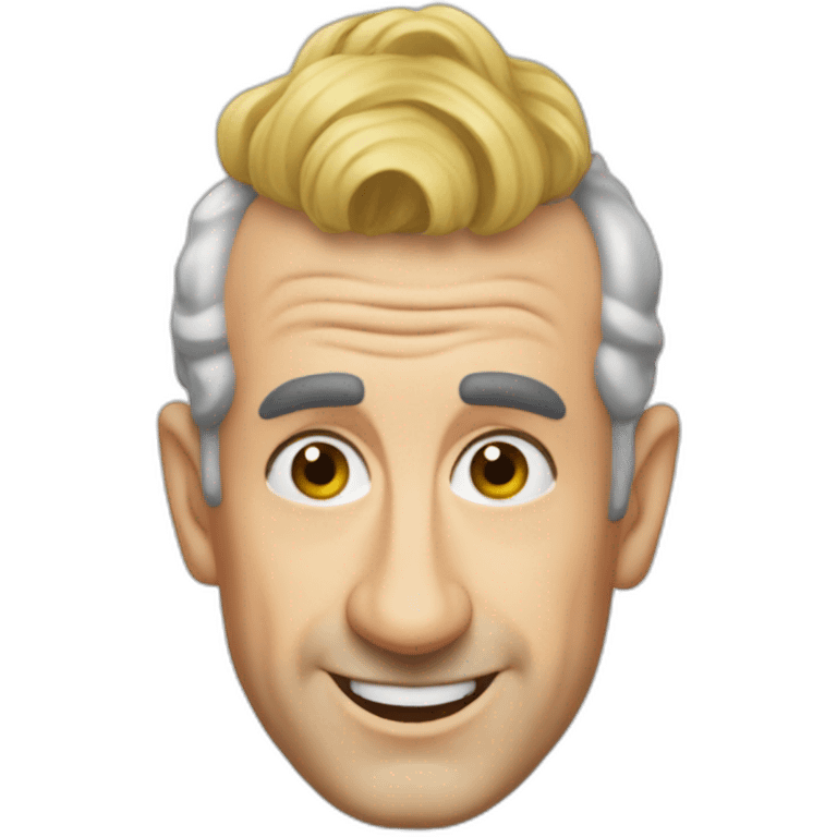 Louis de funes avec une perruque emoji