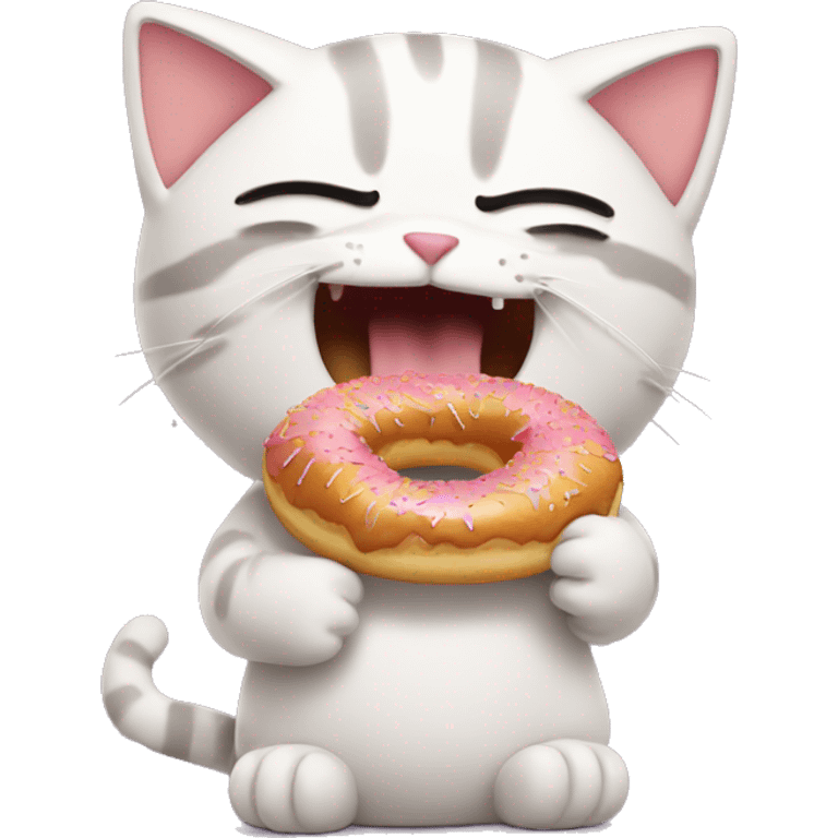 Cat eating donut emoji