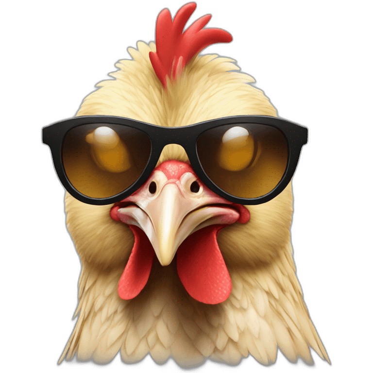 chicken with sunglasses emoji