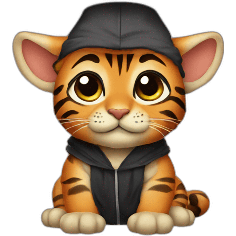 cuty tiger similar to baby yoda with a mortarboard emoji