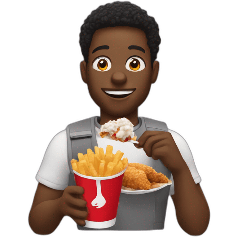 Black guy eating KFC emoji