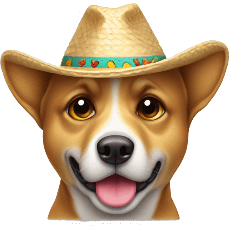 perro con sombrero y anteojos de sol emoji