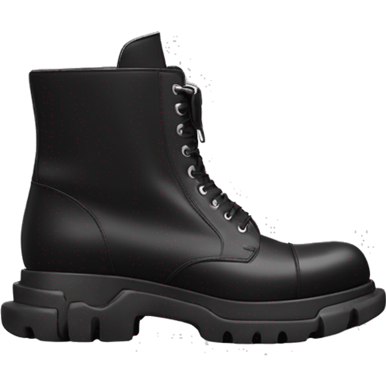 black prada monolith leather re-nylon boots emoji