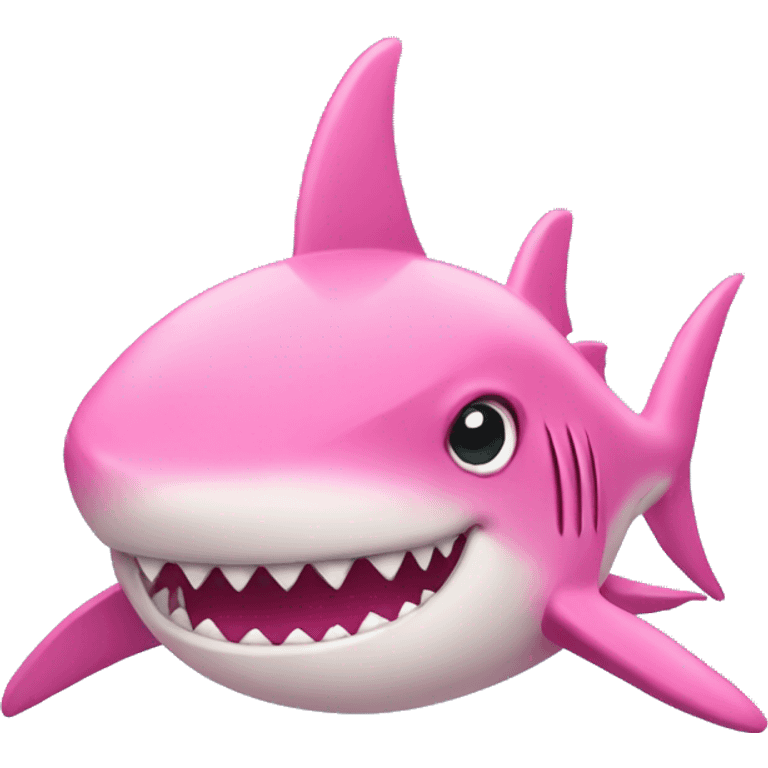 pink shark wearing pink tiara emoji