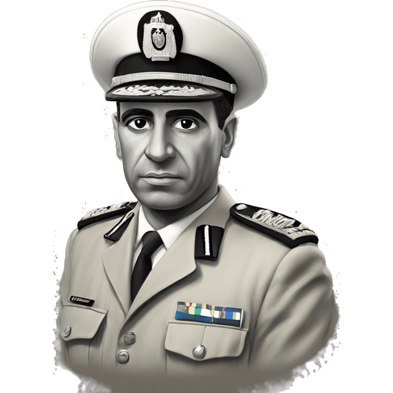 egyptian officer millitary 1970 photorealistic serious emoji