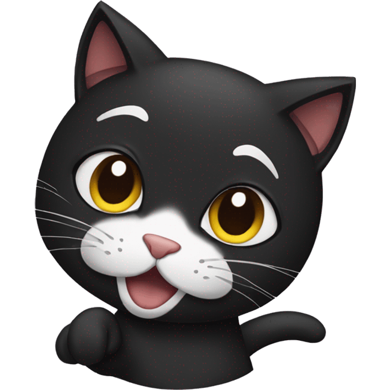 black cat pleading  emoji