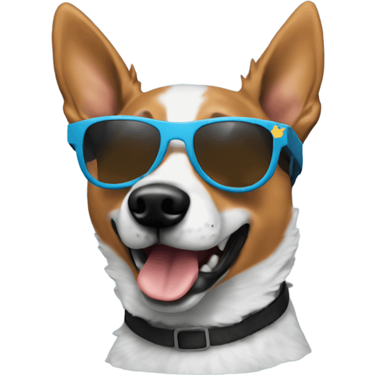 Texas heeler with sunglasses emoji