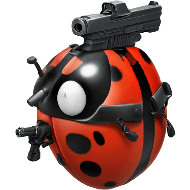 Ladybird with a gun on its back  emoji