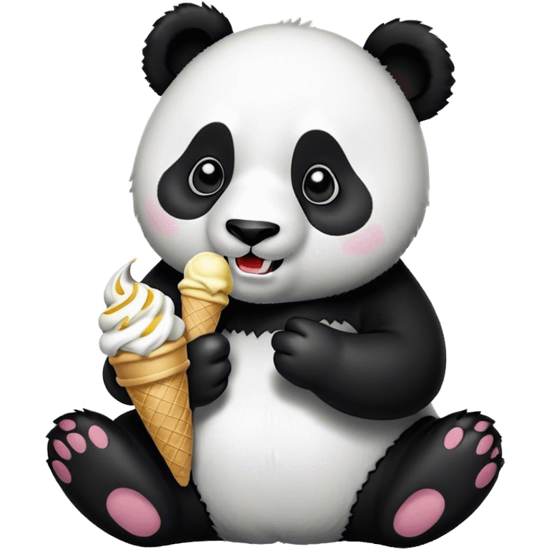 Panda eating ice cream emoji