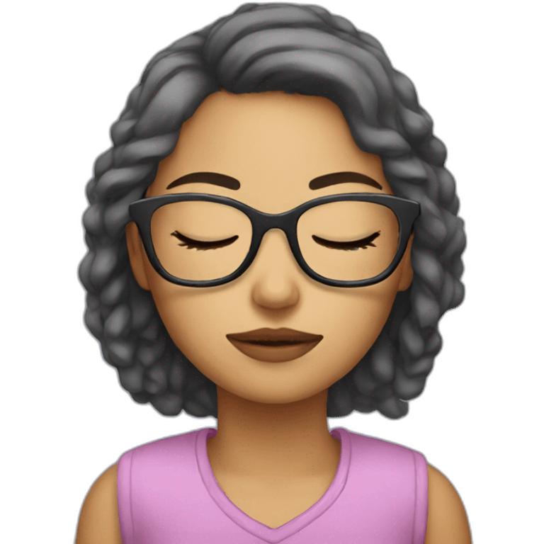 Girl with glasses sleeping emoji