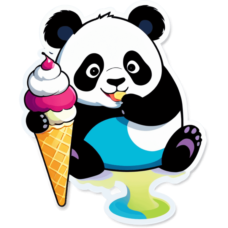 Panda eating ice cream emoji