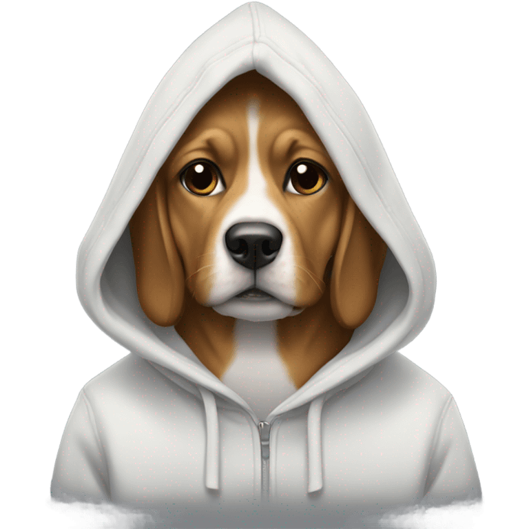 Dog wearing a hoodie emoji