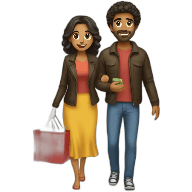 latin couple shopping together emoji