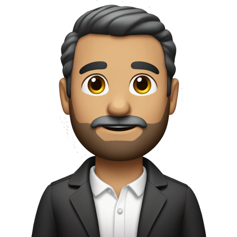 Chico mayor, moreno, con barba, con un pincel en la mano emoji