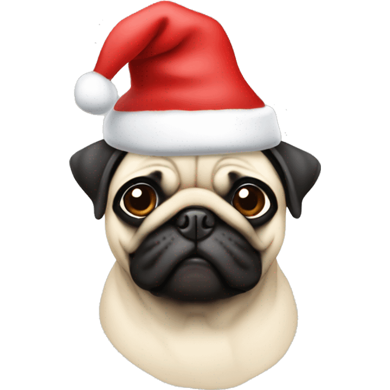 Pug in Santa hat  emoji