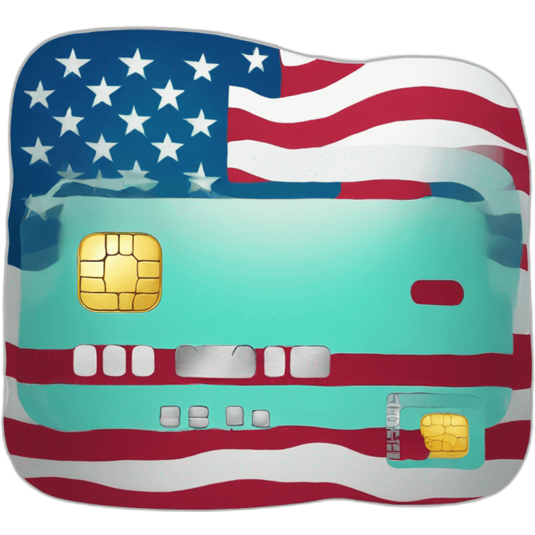 credit card with us flag emoji