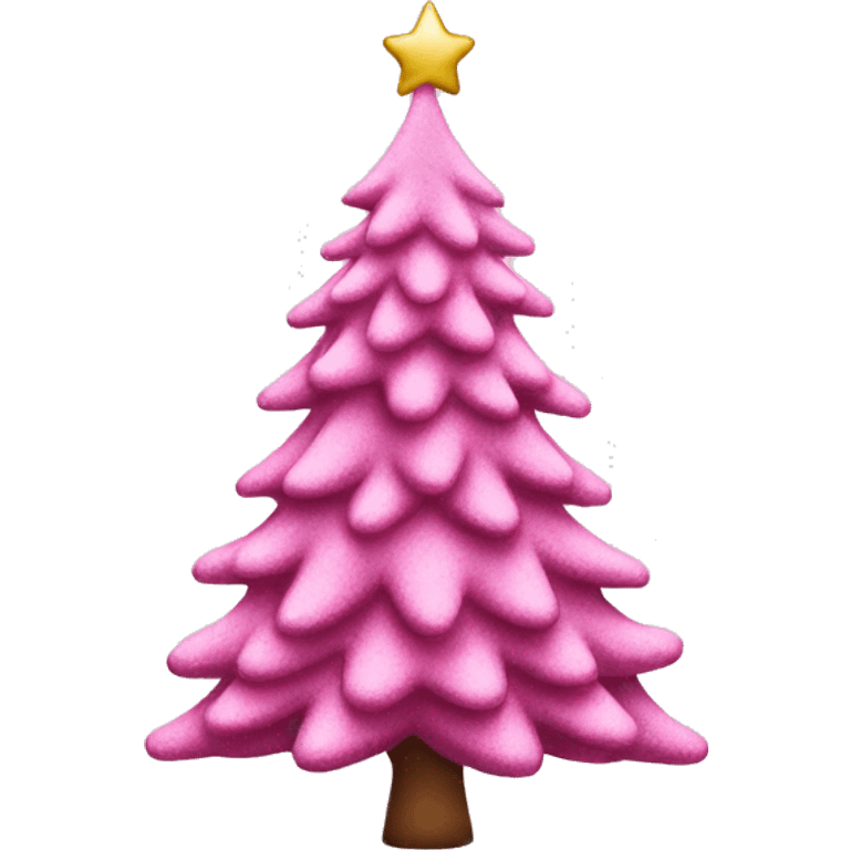 Pink Flocked Christmas tree emoji