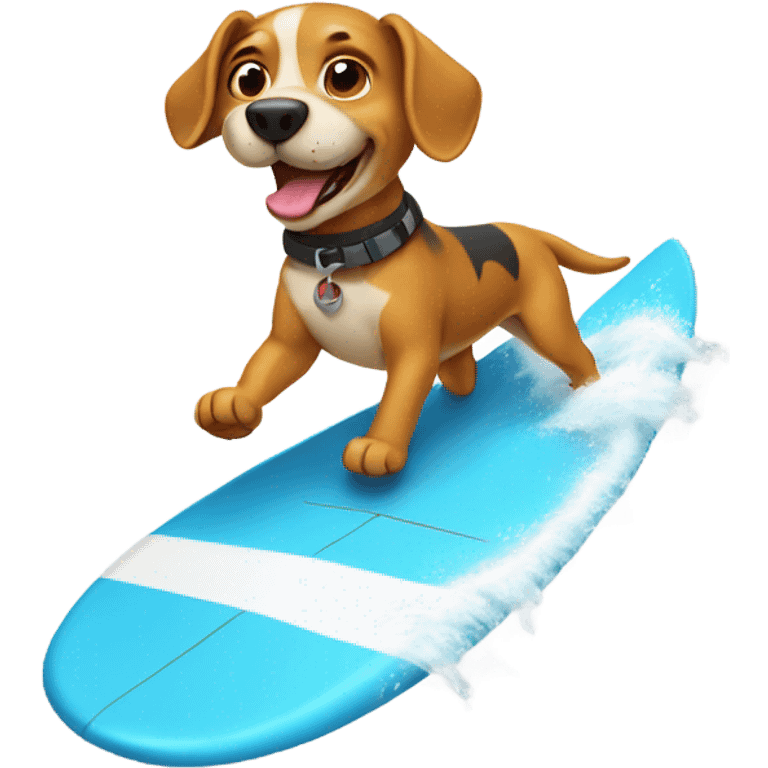 Dog surfing emoji