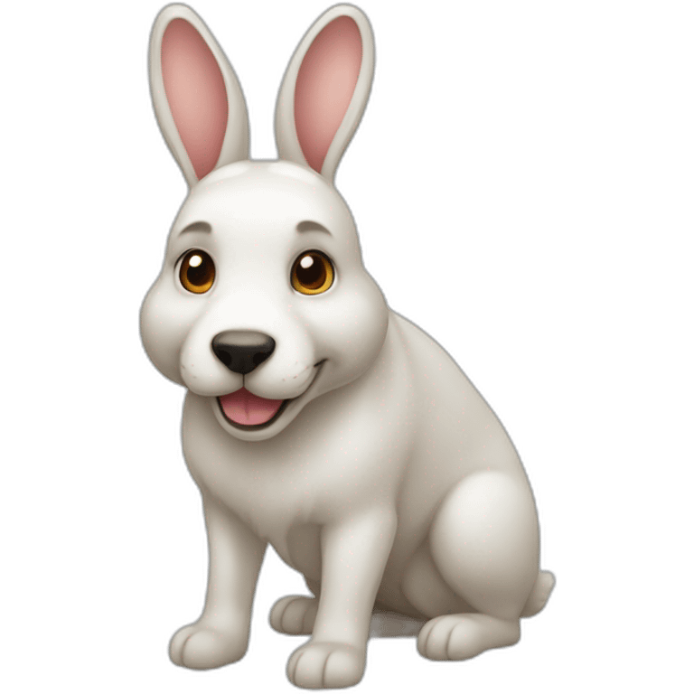 Lapin sur un chien emoji