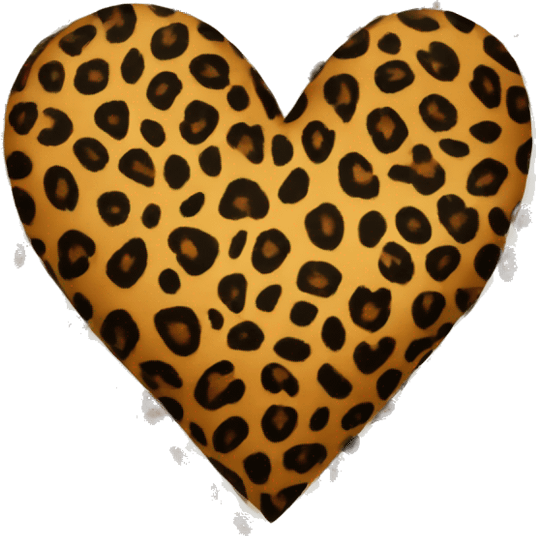 leopard print heart emoji