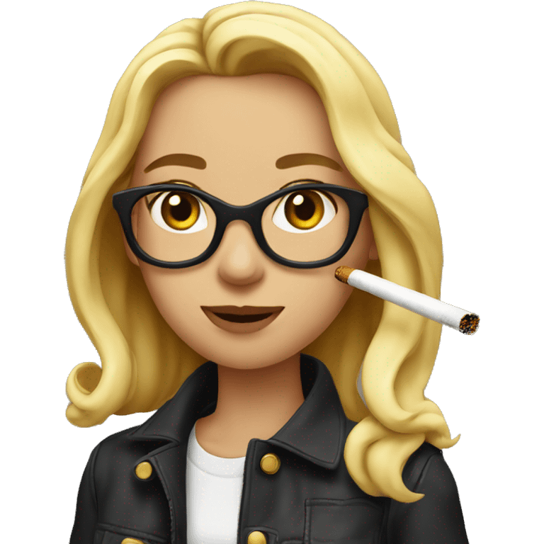 Ashley smoking a cig emoji