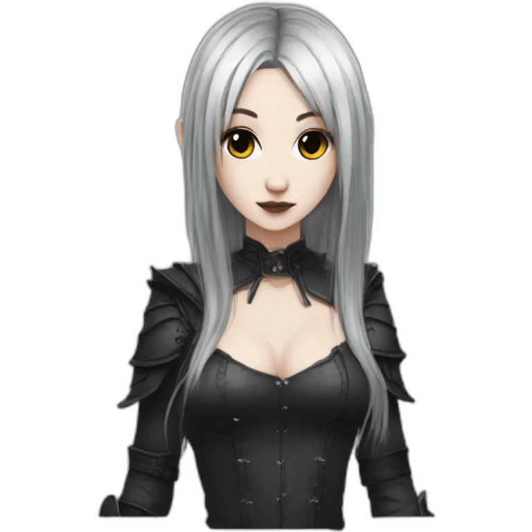 goth,girl,ash color hair,sexy,dark-souls,dres decolte emoji