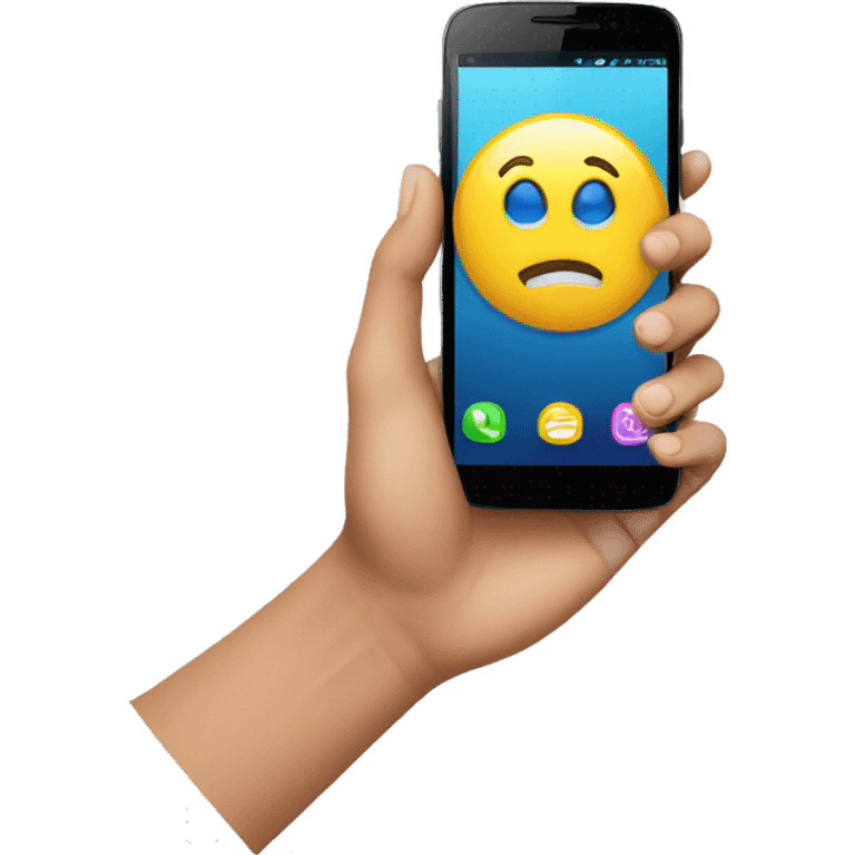 smartphone on a hand emoji