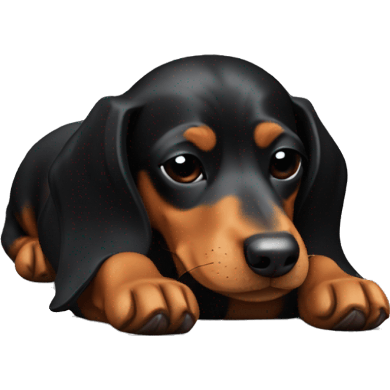  black and tan dachshund sleeping emoji