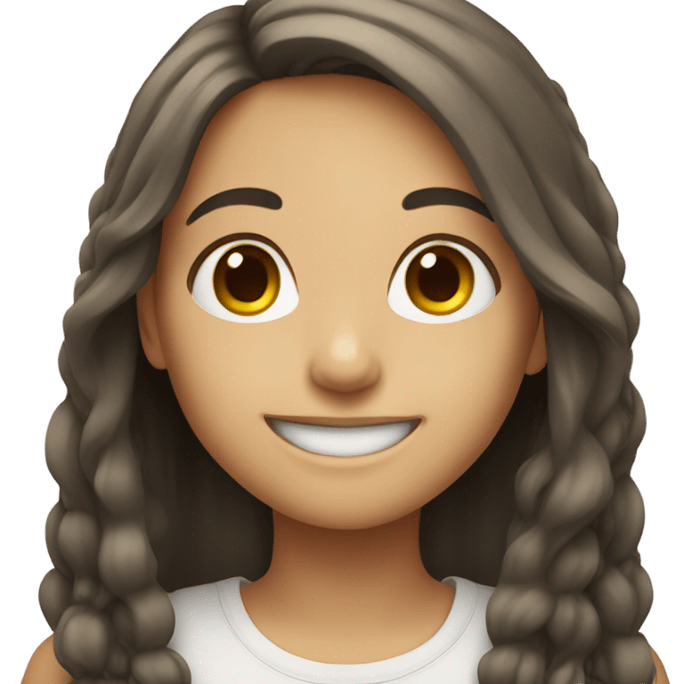 smiling girls with long hair emoji