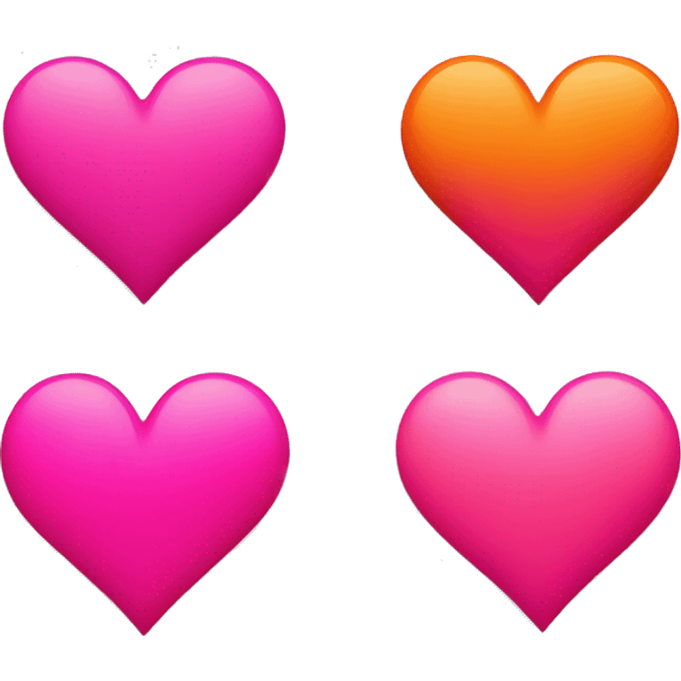 Hot pink and orange colored heart  emoji