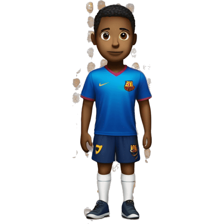 A child in a Barcelona shirt  emoji