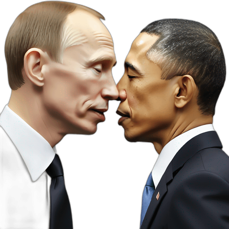 Putin Obama kiss Tesla emoji