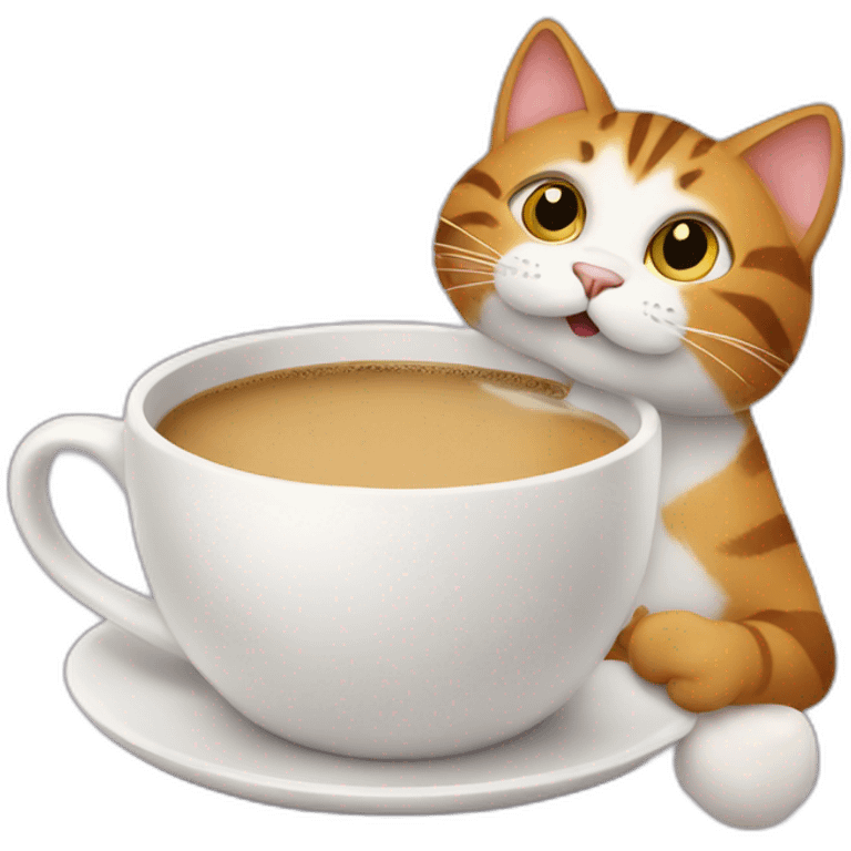 Cat drinking coffee emoji