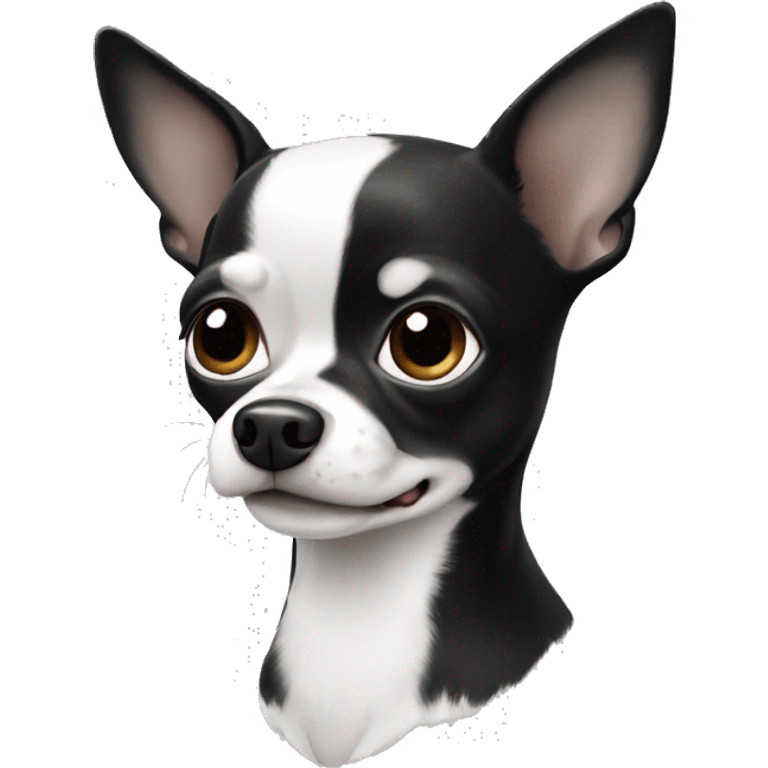 Black and white Chihuahua emoji