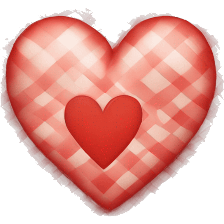 red and white gingham heart emoji