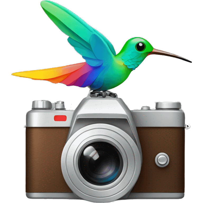 camera with colibri abstract emoji