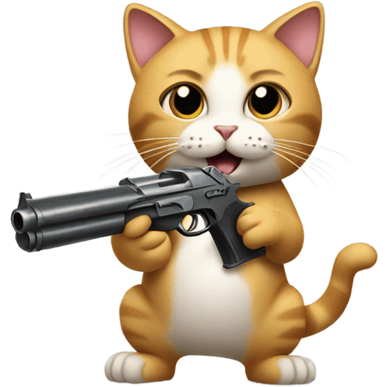 Cat with gun emoji