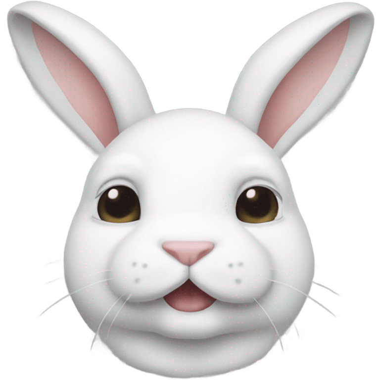 White bunny with muscles emoji