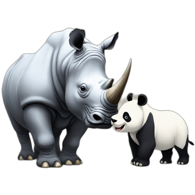 Rhino vs panda emoji