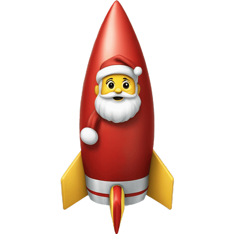 santa claus seat on the rocket emoji