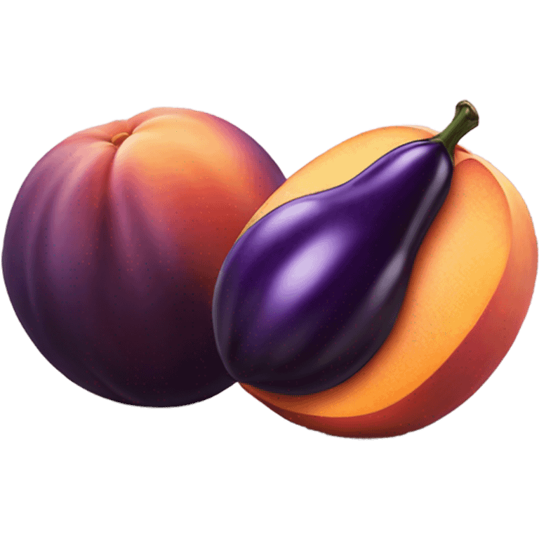 Peach and eggplant emoji