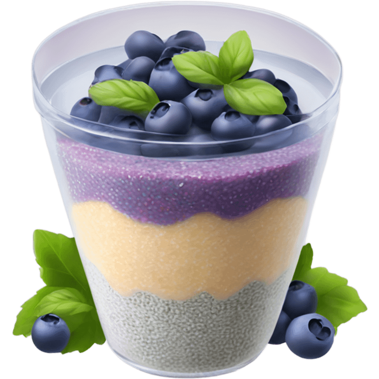 Chia pudding with blueberries on top emoji