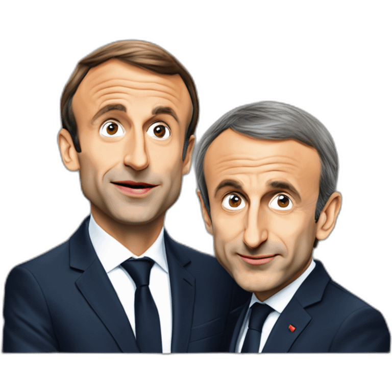 Emmanuel Macron qui fait un bisou à Éric Zemmour emoji