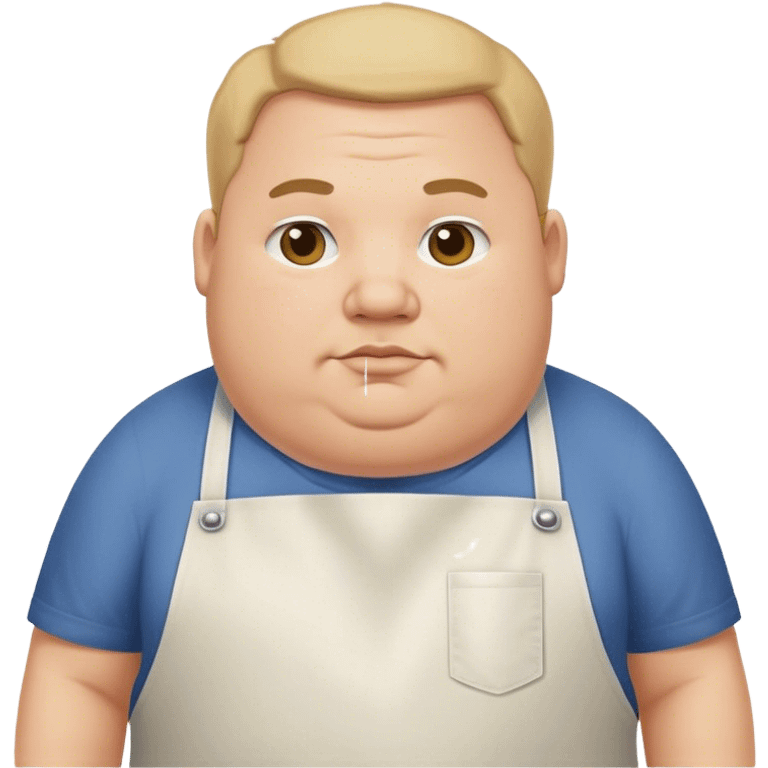 Man with apron fat emoji