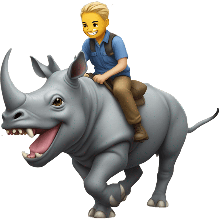 Cat riding a rhino emoji